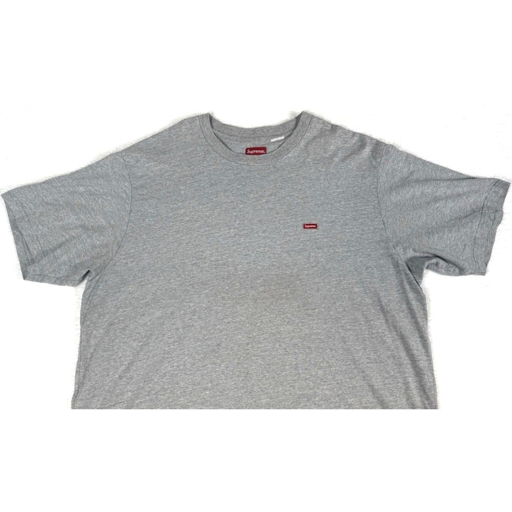 SUPREME USA Men's XXL Small Box Cotton Heathered Gray Logo T-Shirt - Picture 2 of 16